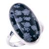 Natural Snowflake Obsidian Gemstone Handmade 925 Sterling Silver Ring S.8 C4A65