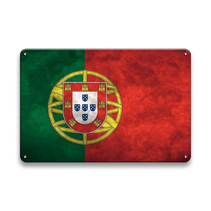 Metal Sign National Flag France Turkey Canada America Wall Decor Tin Sign Country Flag Home Decor Crafts Plaques Metal Poster