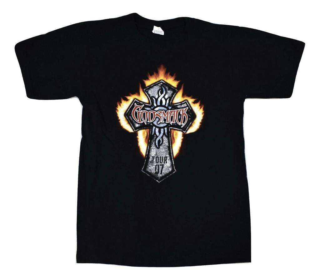Godsmack Mens Godsmack 2007 Tour Black Shirt Cities On Back New Small