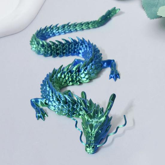 Китайская статуя дракона, напечатанная на 3D-принтере, фигурка дракона с подвижными суставами, шарнирная скульптура дракона, украшение стола для домашнего офиса