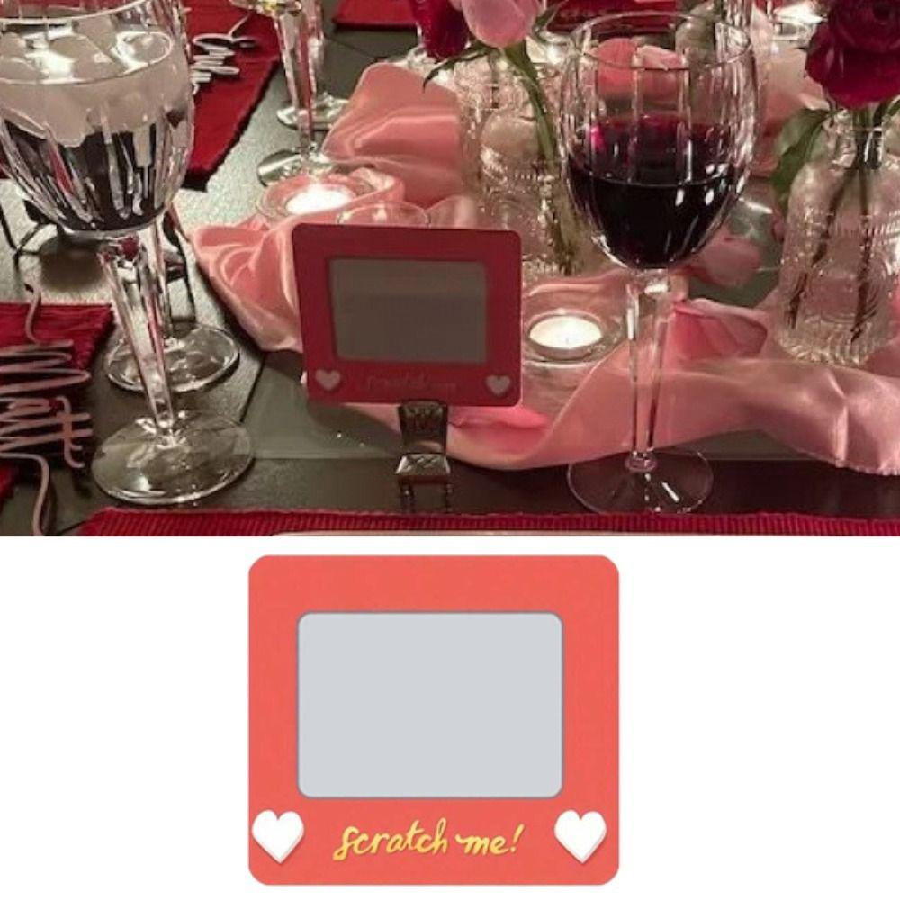 10pcs DIY Valentine's Day Scratch-off Card Red Anniversary Game Tickets Confession of Love