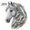 Handmade Wall Art Kit Floral Horse Patchwork Kit, Fabric DIY Home Decor Sewing for Adults, Diy