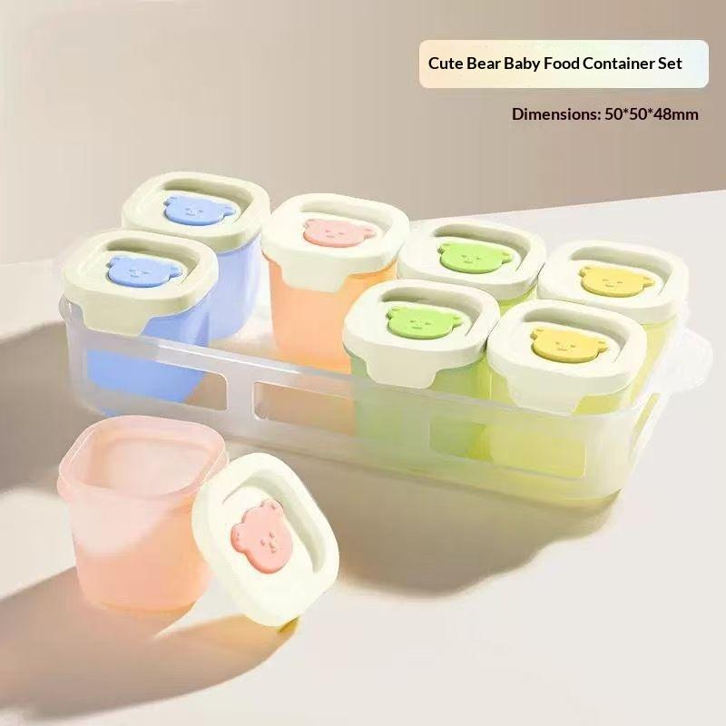 2/4/8Pcs Baby'S Small Complementary Food Box Steamed Cake Mold Ice Tray Baby'S Complementary Food Mini Box With Lid