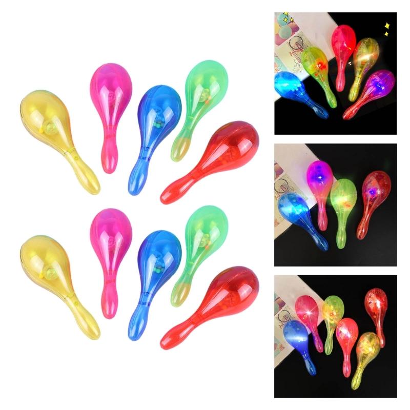 10 ШТ Пластиковые Мигающие Светящиеся Маракасы Безопасные Прочные Шумные Инструменты Для Детей Взрослых Танцевальных Выступлений