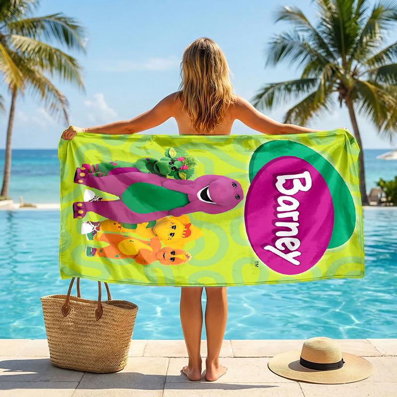 Пляжное полотенце Barney Fashion: Идеально для летних приключений Мягкое, впитывающее и быстросохнущее, подходит для плавания и купания