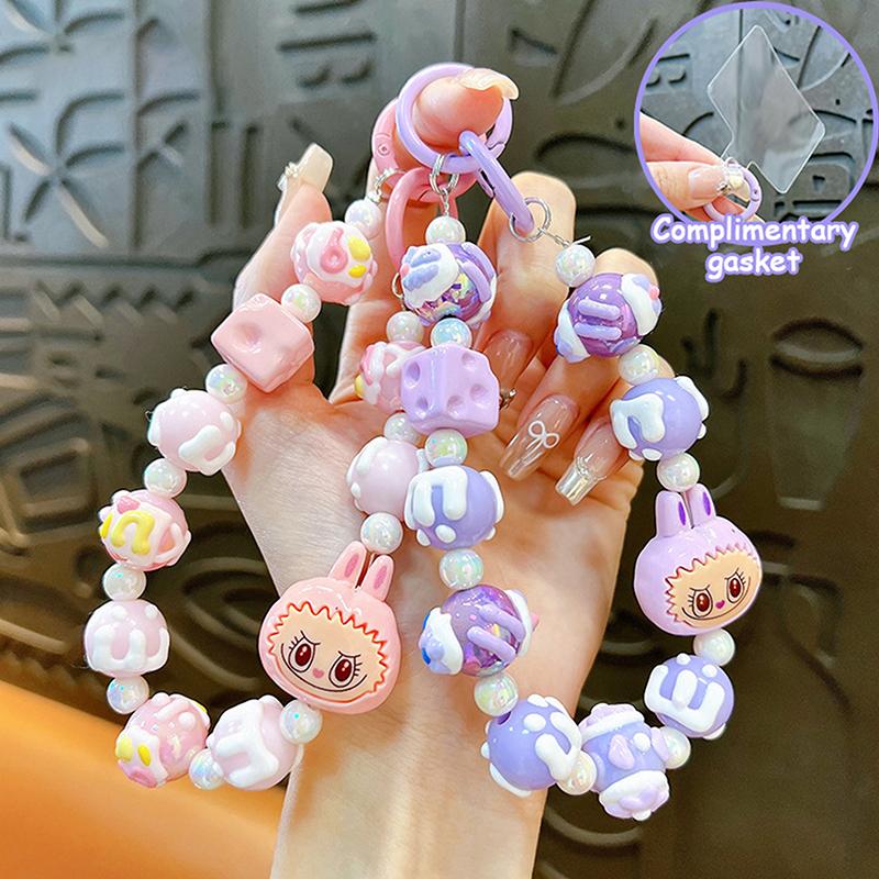 1 шт. рюкзак аксессуары лабубу телефон кулон аниме бисерный чехол для телефона цепочка брелок камера украшение подарок