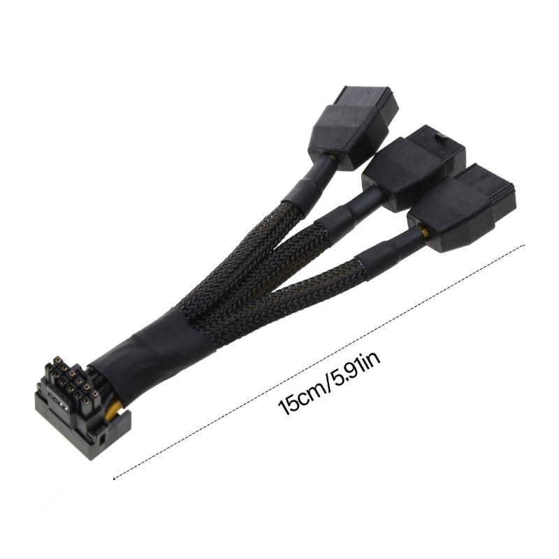 Кабель-переходник для видеокарты 15 см, 3x8-pin на 16-pin, адаптер GPU 12VHPWR, линия с прочным штыревым разъемом для повышения стабильности