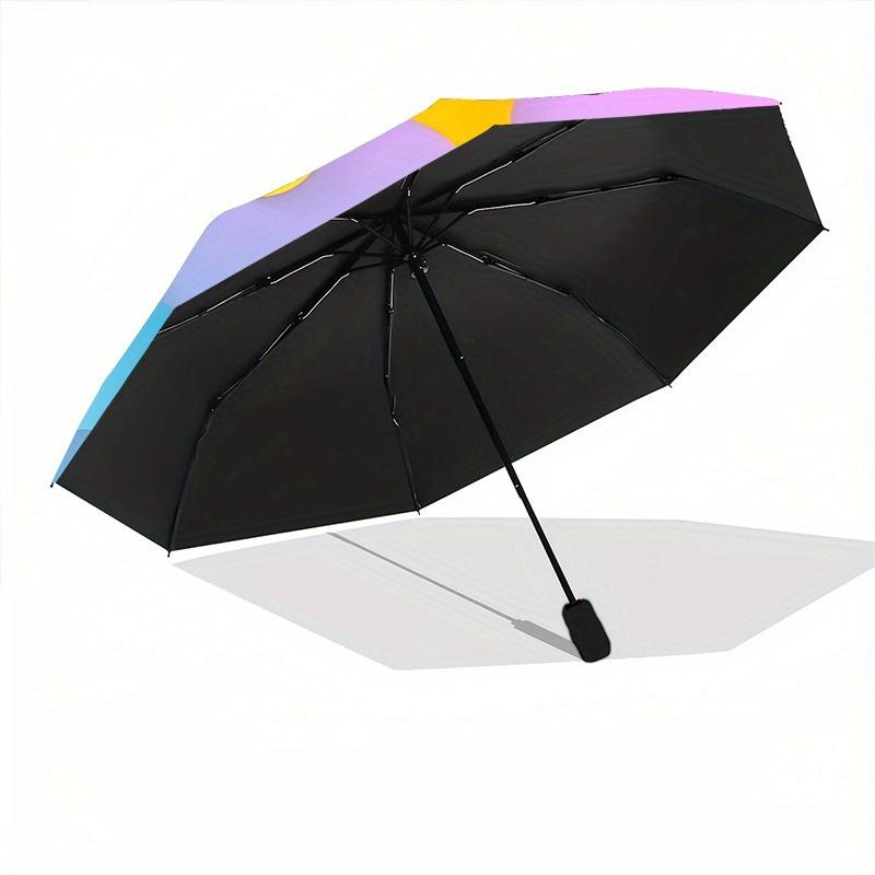 1pc Colorful Abstract Pattern Automatic Folding Umbrella, Portable & Foldable Design with 8 Ribs, Casual Outdoor Accessory yy250729046