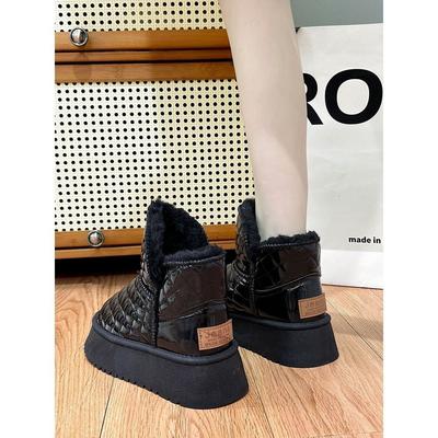 Ретро зимние ботинки на толстой подошве женские 2025 зима интернет-знаменитость взрыв флис утолщенный нишевые теплые модные короткие ботинки тренд