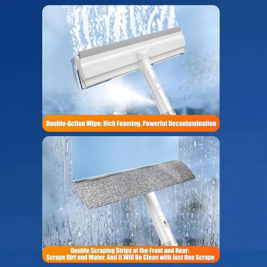 Скребок для чистки окон, двусторонний распылитель, расширительный скребок для мытья окон с длинной ручкой, ручной скребок для окон и зеркал