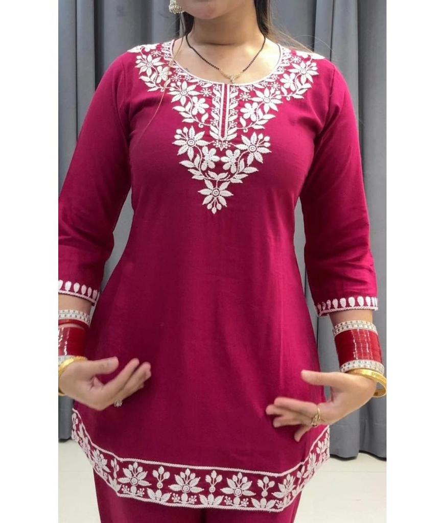 Индийский женский дизайнерский комплект из чистого хлопка в стиле чикенкари, праздничный наряд, болливудская курти