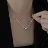 S925 Sterling Silver Loving Heart Necklace Special-Interest Design Korean Simple Ins Style New Three-Dimensional Heart Clavicle Chain Ornament