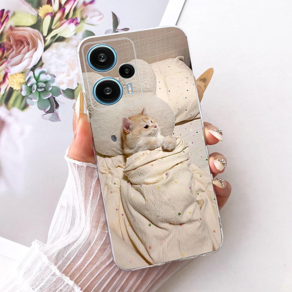 Transparent Cover For Redmi Note 12 Turbo Case Cute Cat Fashion Butterfly Funny Painted Casing 23049RAD8C