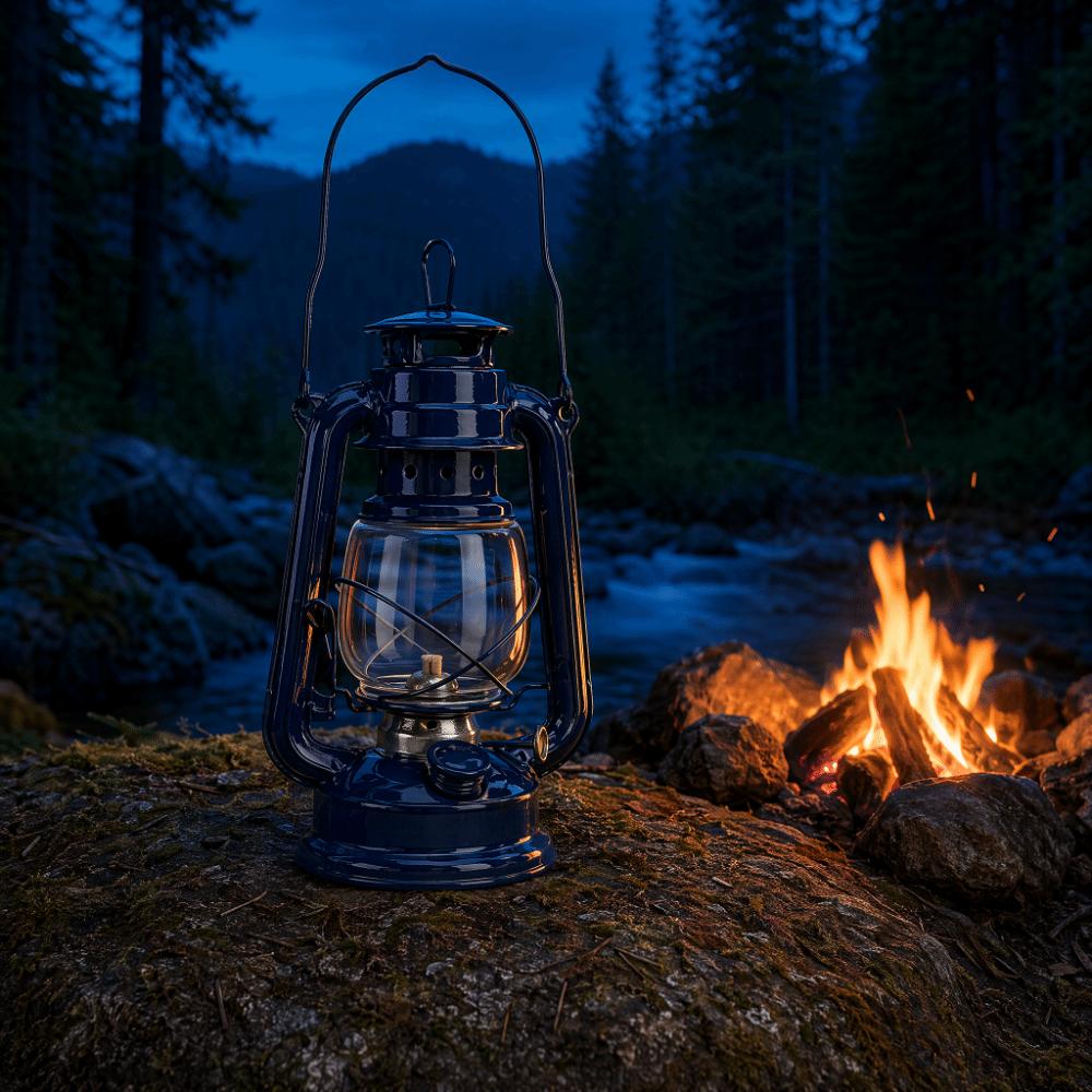 Metal Construction Iron Lantern Windproof Hanging Fuel Lantern Emergency Lighting