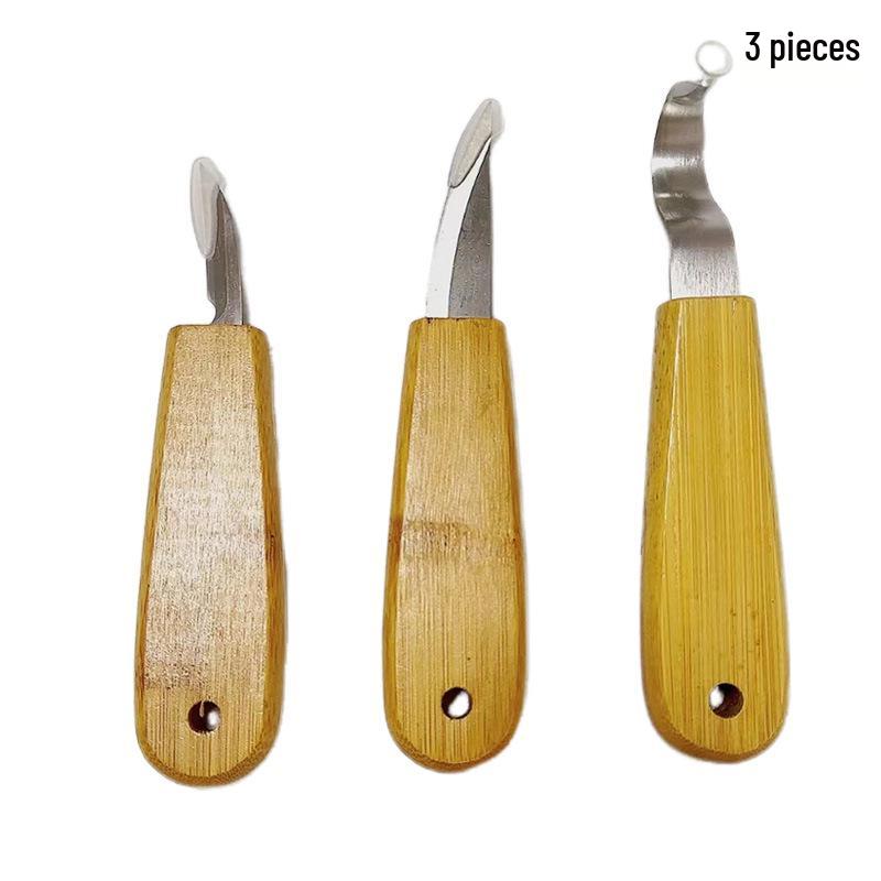 Набор ножей для резьбы по дереву с бамбуковой ручкой для DIY и профессиональной резьбы