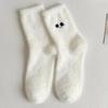Норковый бархат осенне-зимние толстые теплые носки средней длины милые плюшевые женские длинные носки с эффектом экспрессии