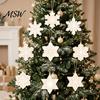 Lightweight Wood Hanging Ornaments Wooden Christmas Snowflake Ornaments, Rustic Xmas Tree Decorations, Boho Blank Pieces for DIY Winter Wonderland