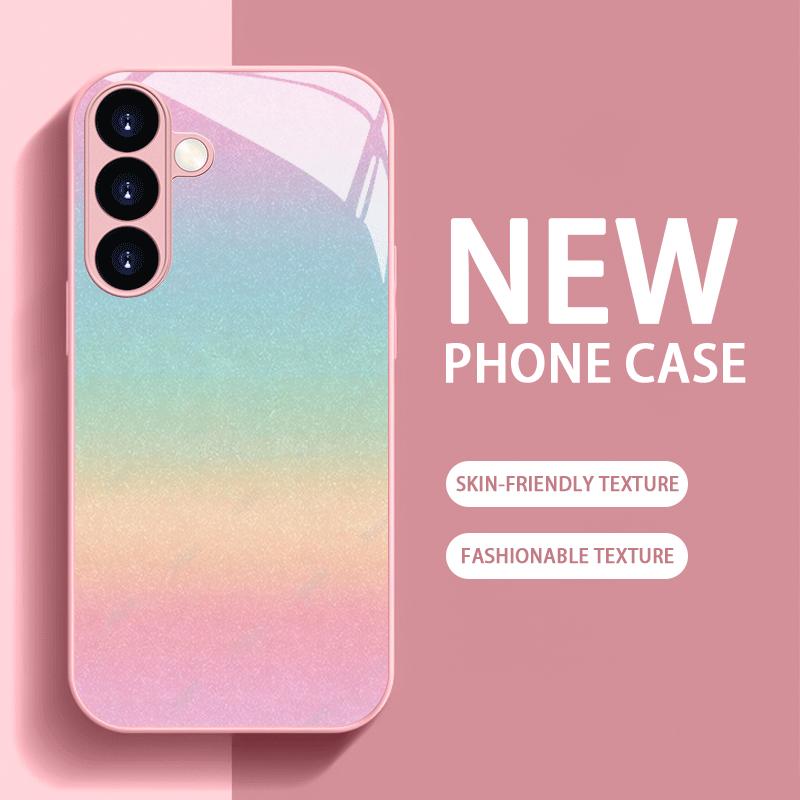 Новый чехол для телефона со сверкающим узором, стеклянный чехол для Samsung Galaxy S26 S25 S24 S23 S22 S21 FE Ultra Plus, версия для девушек