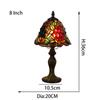 American Rural Vintage Grape Art Table Lamp Tiffany Stained Glass Bar Dining Room Bedside Small Table Lamp Shade