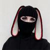 Ladies Color Matching Big Ears Rabbit Hat Knitted Wool Hat Autumn and Winter Warm Headgear Versatile Cute Mask