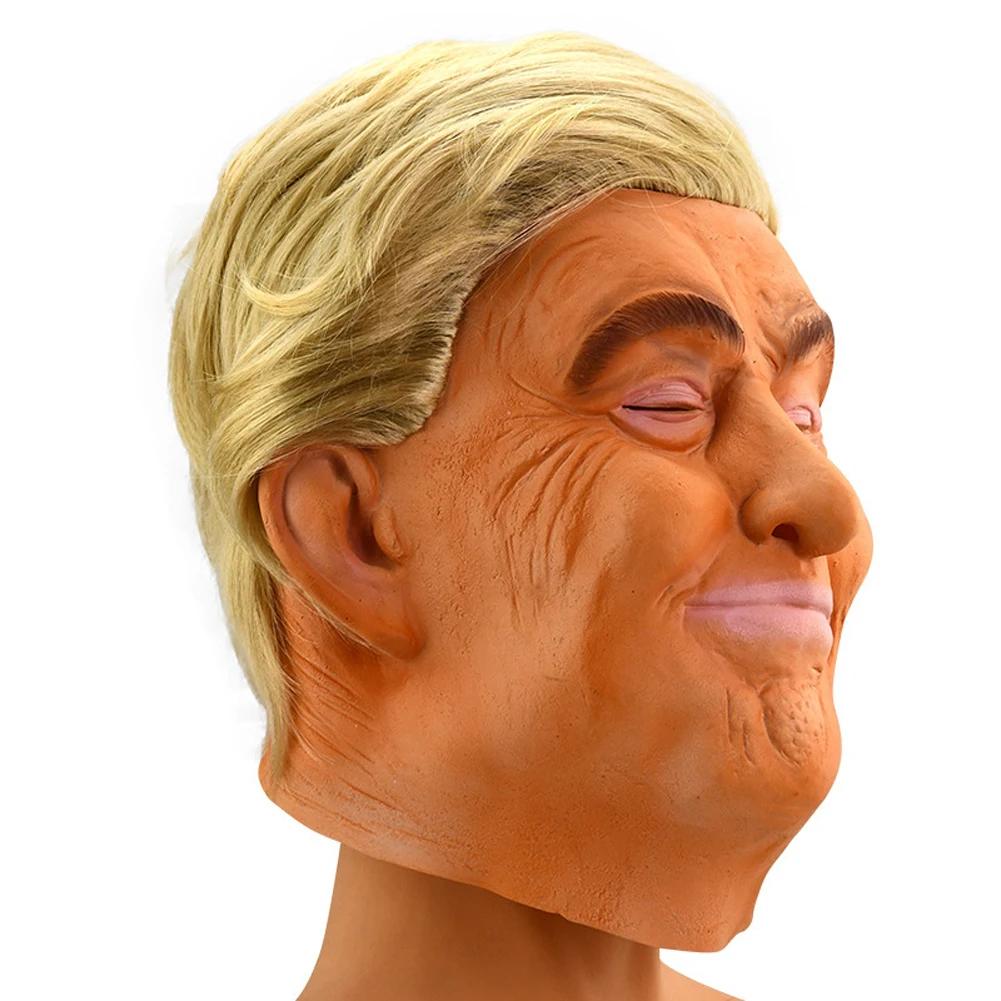 Латексная человеческая маска Трампа на всю голову для фестиваля масок на Хэллоуин, Пасхальный костюм для вечеринки, президентский косплей Дональда Трампа, фанаты