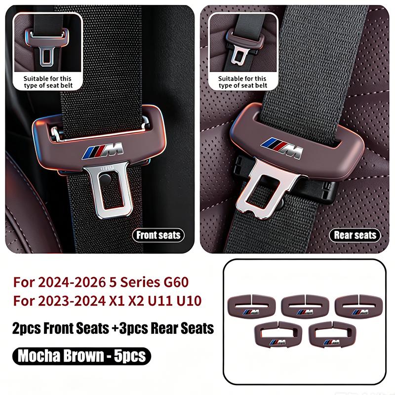 BBIH8 Car Seat Belt Buckle Protector Cover Soft Silicone Anti-Collision Case For BMW G80 G07 G42 G14 G15 G16 F82 M2 M3 M4 M5 Sticker