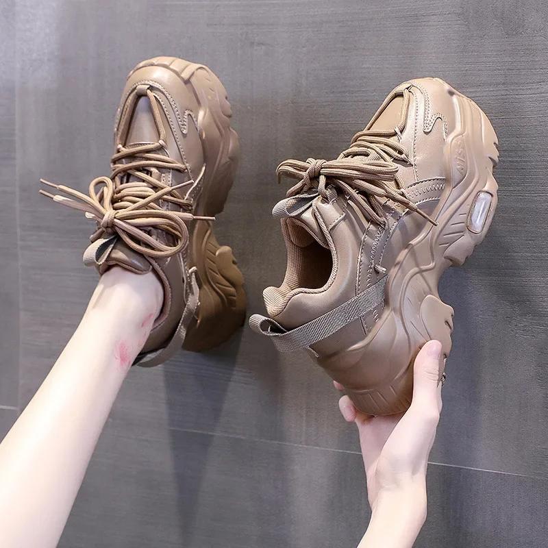 Женская обувь большого размера 41-43 летнее новое поступление супер горячие папины кроссовки для полных ног широкие полные толстая подошва дышащие спортивные кроссовки