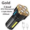 4/5-core LED Flashlight COB Side Light USB Recharge Super Bright Outdoor Portable Lamp 4 Mode Waterproof Torch Outdoor Hunting Camping