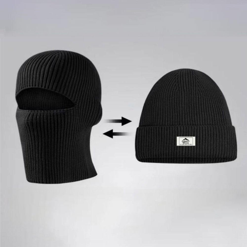 Warm Winter Balaclava Hat 2 in 1 Cycling Earmuffs Cap Fashion Full Face Beanie Cap Outdoor Sports