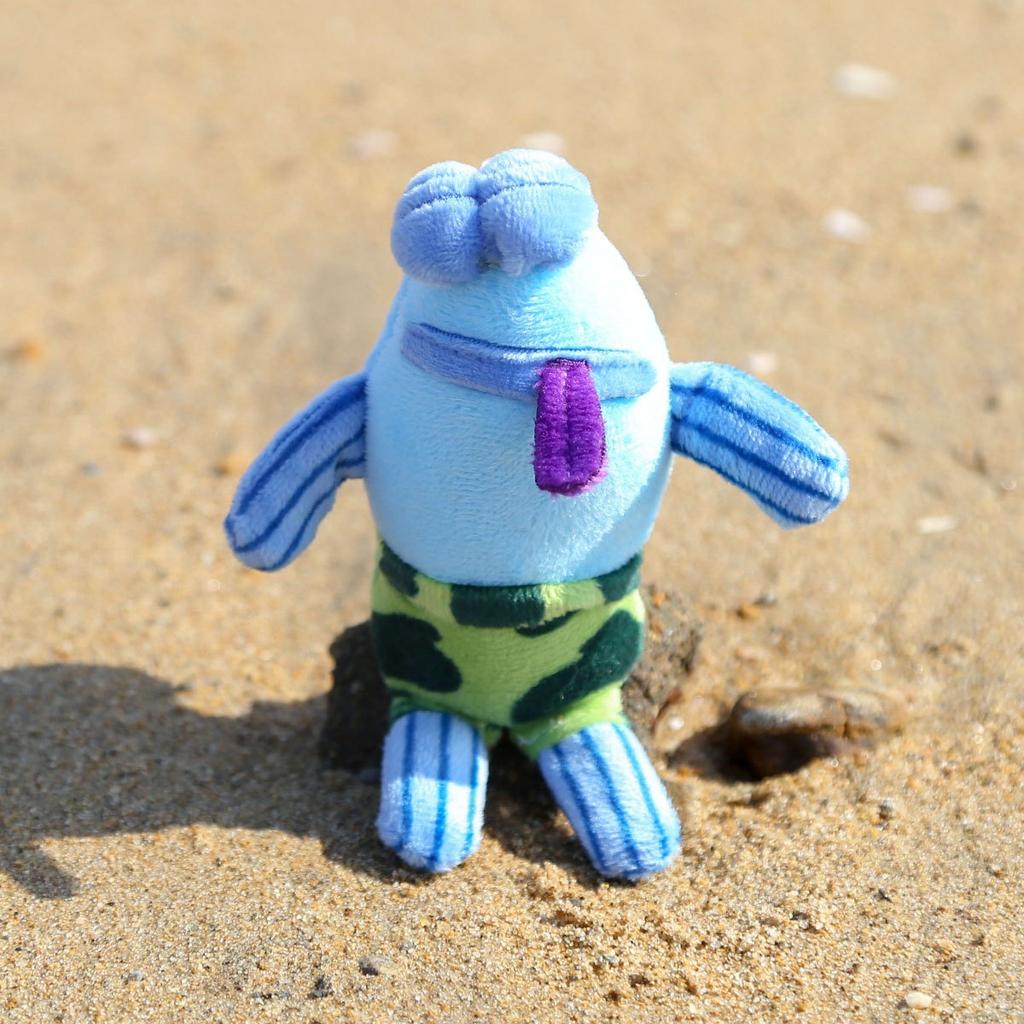 Bikini Bottom Ugly Fish Plush Keychain Cute Sea Creature Doll Pendant Cartoon Toy Gift