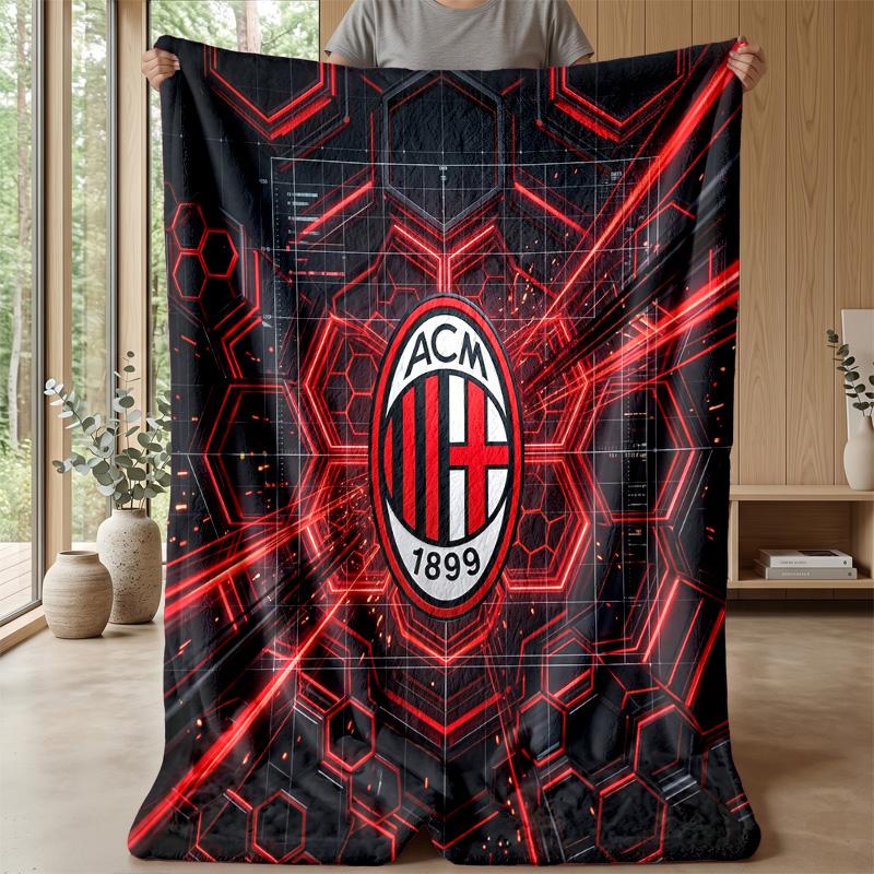 AC Milan Theme blanket Soft Flannel Blanket Plush Throw Blanket Cozy Sofa Bed Blanket for Home Decor