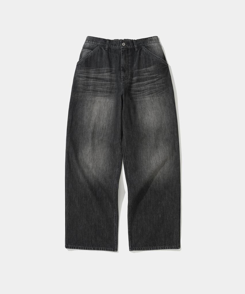 UNIFORM BRIDGE Easy Carpenter Denim Pants Black Washed