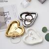 Cute Heart-shaped Storage Tray Creative Ceramic Jewelry Storage Tray Snack Dessert Tray Nordic Home Decoration Storage Tool