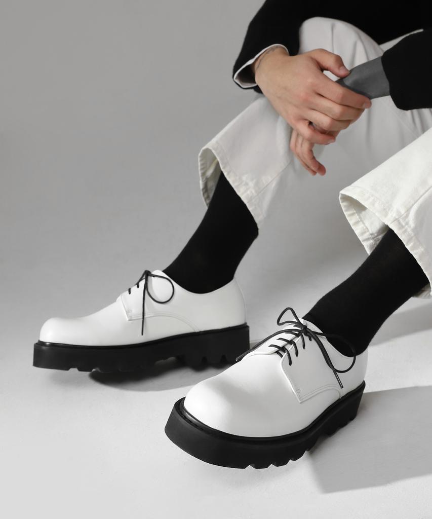 Wetheroad Wtrd1203-1 Квадратный носок 4-дырочные туфли-оксфорды White [230~290 мм]