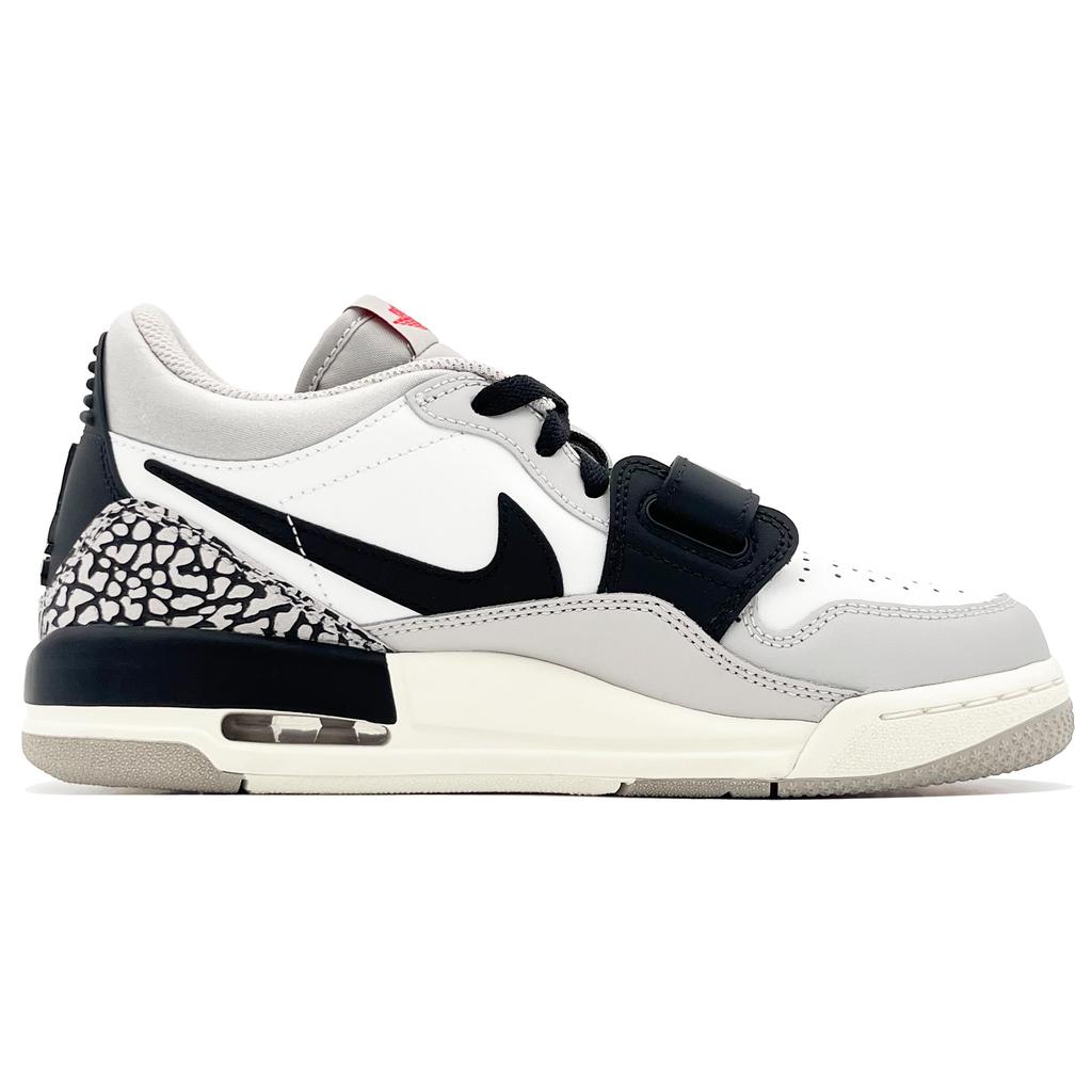 Jordan Jordan Legacy 312 Кожаная Амортизация, Износостойкие Низкие Винтажные Баскетбольные Кроссовки GS Черный Белый Серый CD9054-101(Команда414-)