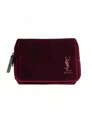 Косметичка YSL, из бархатной ткани, удобная для хранения помады, ключей, косметики. Элегантная и стильная косметичка, идеально подходящая в качестве подарка.