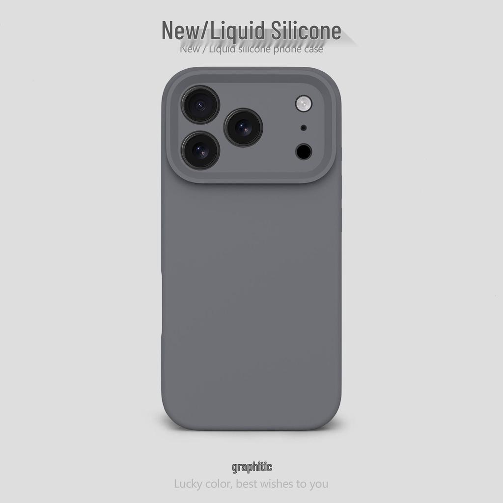Жидкий силиконовый противоударный чехол-подушка безопасности для Apple 17Promax - Однотонный, дизайн с мелкими отверстиями для женщин