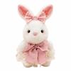 Big Bow Dress Stuffed Rabbit Floral Pattern Bunny Plush Doll  Baby Accompany Sleep Toy