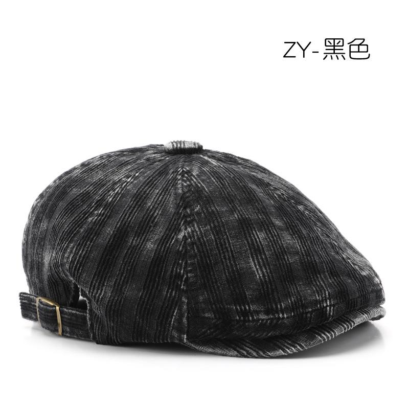 Women's washed corduroy denim forward cap, outdoor men's sun hat, painter's hat, beret