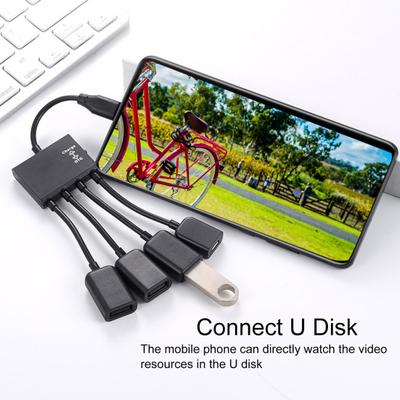 Адаптер-кабель Micro-USB 1 на 4 для передачи данных, кабель-конвертер Type-c в USB