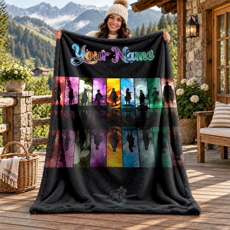 DOTA2 Custom Name Flannel Blanket Personalized Soft Warm Plush Throw Blanket Customized Gift for Family Friends