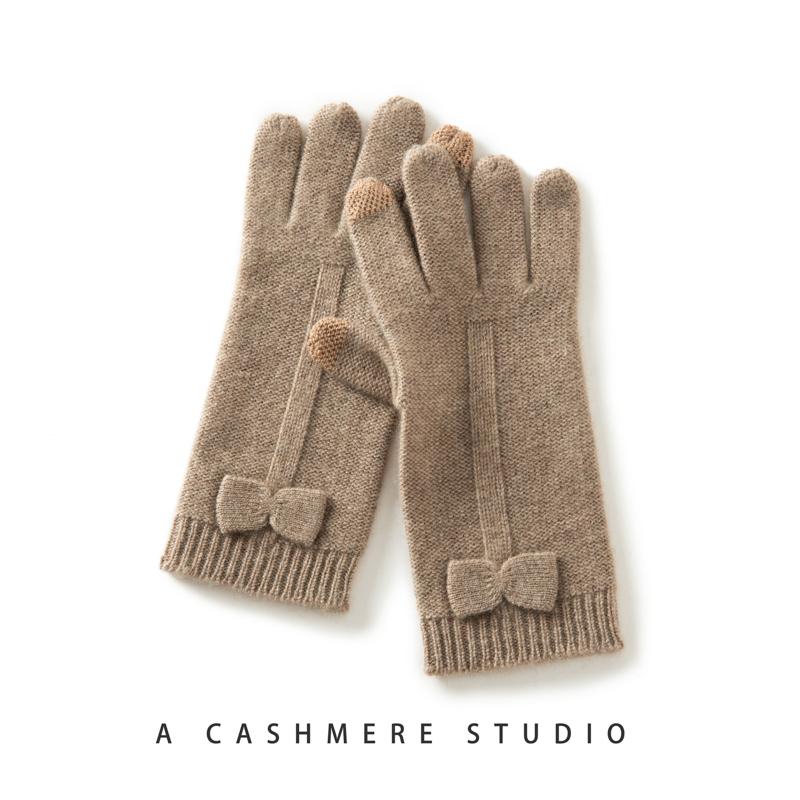 Women's cashmere gloves, Qinghe cashmere, 100% cashmere, autumn and winter gloves, warm, fashionable,