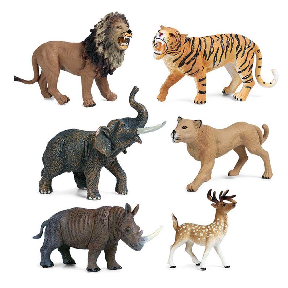 World Wild Miniatures Elephant Cheetah Tiger Children Gift Animal Model Action Figures Kid Toy