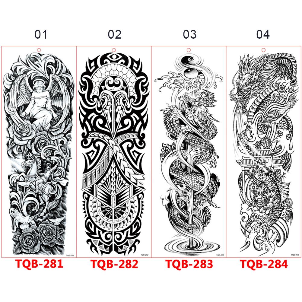 Татуировка с большим рукавом, розой, часами, глазом, водостойкая временная татуировка, наклейка, Лев, Король волков, боди-арт, полная поддельная татуировка для женщин и мужчин