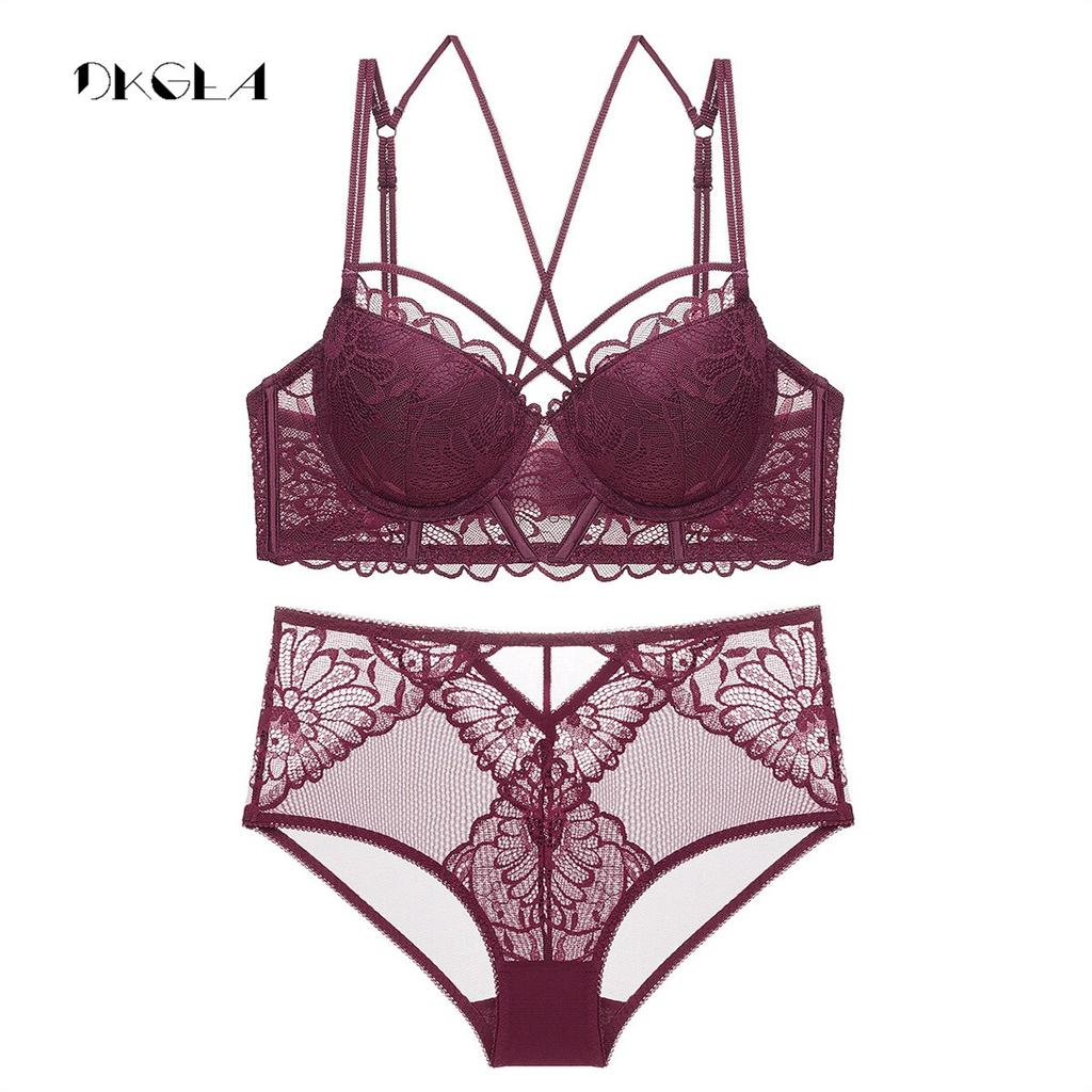 DKGEA Сексуальный комплект нижнего белья, белый бюстгальтер, кружевной женский бюстгальтер пуш-ап