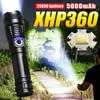 Super XHP360 LED Flashlight 18650 Usb Rechargeable High Power LED Flashlights Powerful Torch IPX6 Waterproof Lantern
