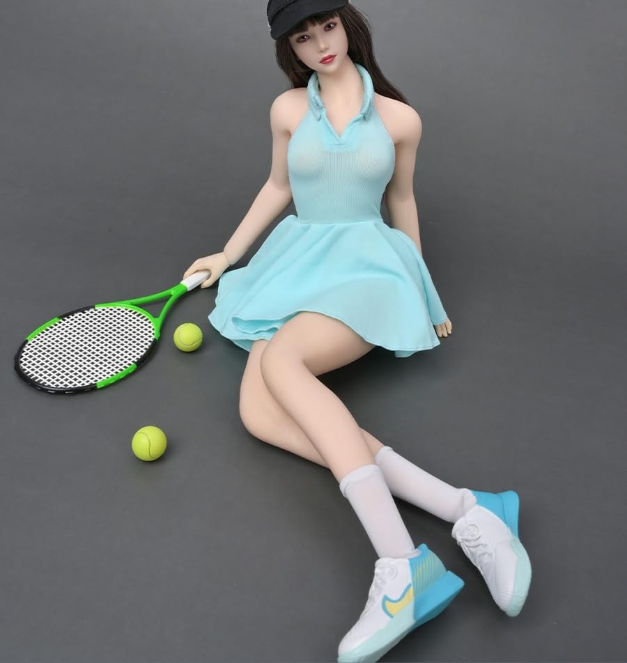 Масштабная фигурка, совместимая с TBLeague и другими телами ZYTOYS ZY5059 Красивая женская теннисная спортивная сумка и набор ракеток и голова не