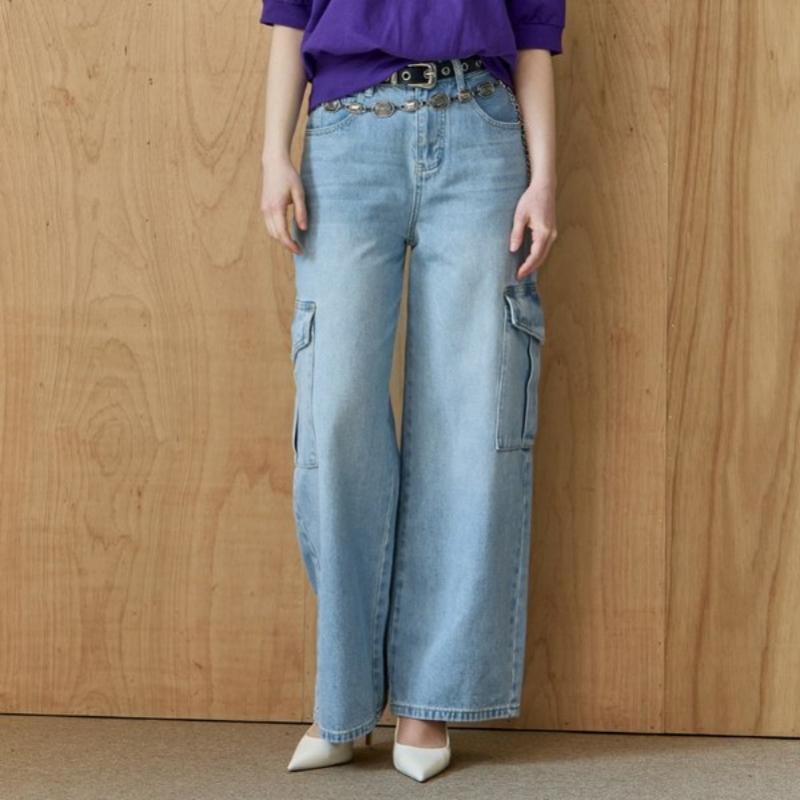 Maxza Side Pocket Cargo Wide Denim Pants Ze05ql003na