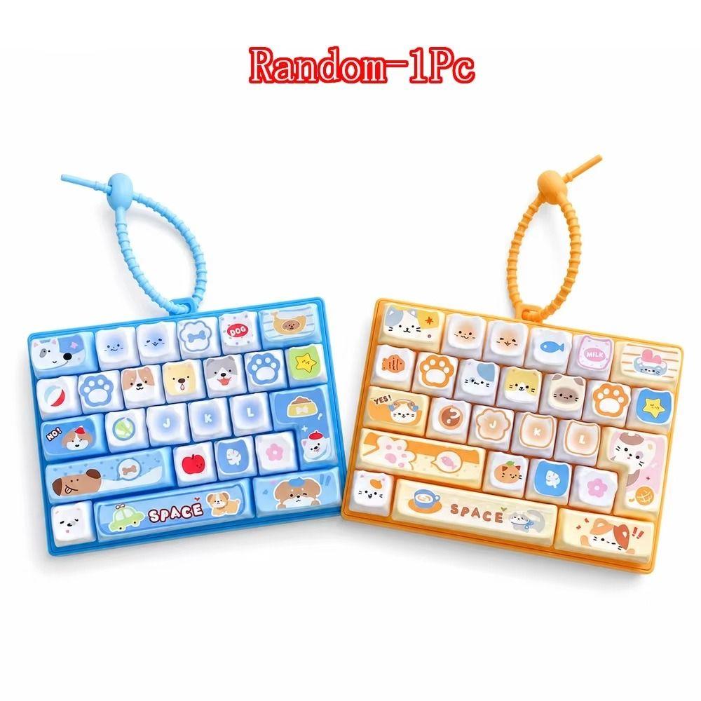 Clear Key Sounds Mechanical Keyboard Animals Theme Candy Color Keycap Keychain Travel Use