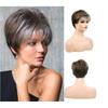 Синтетический натуральный парик для мамы с челкой, серый, черный, короткие парики для женщин, костюм для прически для пожилых женщин, повседневные парики для мамы